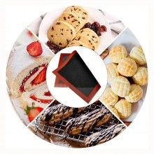 Folie De Copt Reutilizabila SIKS, 40x30 Cm, Covoras Din Silicon Pentru Cuptor, Negru
