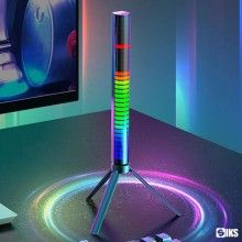 Lumini De Ritm LED RGB SIKS Cu Activare Sonora, Bara RGB Cu Funcitie VU Meter, W08, 32 Leduri, Baterie, Sincronizare Muzicala...