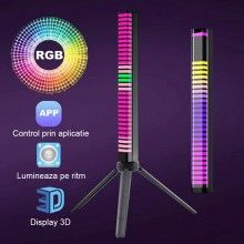 Lumini De Ritm LED RGB SIKS Cu Activare Sonora, Bara RGB Cu Funcitie VU Meter, W08, 32 Leduri, Baterie, Sincronizare Muzicala... Lumini De Ritm LED RGB SIKS Cu Activare Sonora, Bara RGB Cu Funcitie VU Meter, W08, 32 Leduri, Baterie, Sincronizare Muzicala...
