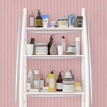 Organizator SIKS, Suport De Baie, 3 Rafturi Peste Masina De Spalat, 155 X25 X65 cm, Alb