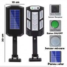 Lampa Solara Cu Telecomanda EDAR, Senzor Miscare, Rezistenta La Apa, 3 Moduri De Lumina, Senzor De Lumina Lampa Solara Cu Telecomanda EDAR, Senzor Miscare, Rezistenta La Apa, 3 Moduri De Lumina, Senzor De Lumina