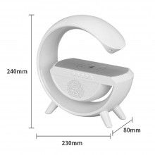 Boxa Multifunctionala 3 in 1 SIKS, Lampa LED RGB Smart, Boxa Bluetooth, Incarcator Telefon Wireless, Lumina RGB, Alb