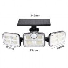 Lampa Solara EDAR, 122 LEDURI, Rezistenta La Apa, Casa, 15 W, Negru
