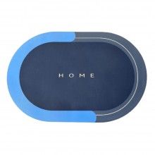 Covor de Baie Antiderapant SIKS, Model „Home”,Oval, 57 x 38 cm, Bleumarine / Albastru