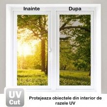 Folie Reflexiva SIKS Pentru Geamuri Interioare, Cu Efect De Oglinda, Protectie Solara UV, 45x300cm, Gri / Negru Folie Reflexiva SIKS Pentru Geamuri Interioare, Cu Efect De Oglinda, Protectie Solara UV, 45x300cm, Gri / Negru