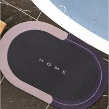 Covor de Baie Antiderapant SIKS, Model „Home”,Oval, 57 x 38 cm, Roz/Negru Covor de Baie Antiderapant SIKS, Model „Home”,Oval, 57 x 38 cm, Roz/Negru