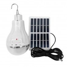 Bec Cu Leduri SIKS, Portabil, Cu Mini Panou Solar Inclus Pentru Incarcare, Baterie Reincarcabila, 10W, Alb
