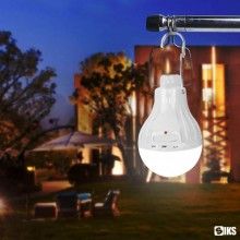 Bec Cu Leduri SIKS, Portabil, Cu Mini Panou Solar Inclus Pentru Incarcare, Baterie Reincarcabila, 10W, Alb