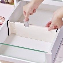 Organizator Reglabil SIKS Pentru Sertar, Pentru Baie/Bucatarie/Dormitor, Sistem Antialunecare, Sistem Blocare, Extensibil, H ...