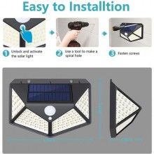 Lampa Solara EDAR, Cu 100 De Leduri, Exterior, IPX6, Senzor De Miscare Lampa Solara EDAR, Cu 100 De Leduri, Exterior, IPX6, Senzor De Miscare