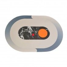 Covor De Baie EDAR, Cu Model „Welcome”, PVC, 57 x 38 cm, Bej/Gri