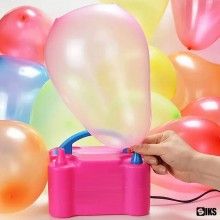 Compresor Pentru Umflat Baloane SIKS, Buton On / Off, Alimentare 220 V, Pompa Electrica De Umflat Baloane, Culoare Roz / Alba...