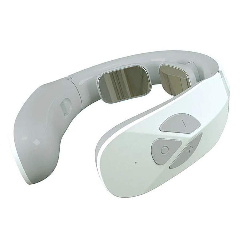 Aparat Inteligent de Masaj Cervical SIKS, 15 Niveluri, Cu Baterii, Alb/Gri