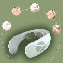 Aparat Inteligent de Masaj Cervical SIKS, 15 Niveluri, Cu Baterii, Alb/Gri