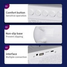 Boxa 3 in 1 EDAR, Boxa Bluetooth, Multifunctionala, Lampa De Veghe, Incarcare Fast Charging Wireless, Lumina Reglabila, Lumin...