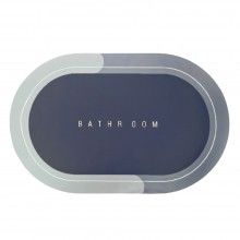 Covor de Baie Antiderapant SIKS, Model „Bathroom”,Oval, 86 x 57 cm, Albastru