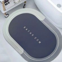Covor de Baie Antiderapant SIKS, Model „Bathroom”,Oval, 86 x 57 cm, Albastru Covor de Baie Antiderapant SIKS, Model „Bathroom”,Oval, 86 x 57 cm, Albastru