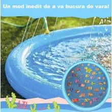 Saltea Gonflabila SIKS Pentru Copii cu Fantana Arteziana, Ideala pentru Joaca, Cu Animale, Albastru, 145x143 cm Saltea Gonflabila SIKS Pentru Copii cu Fantana Arteziana, Ideala pentru Joaca, Cu Animale, Albastru, 145x143 cm