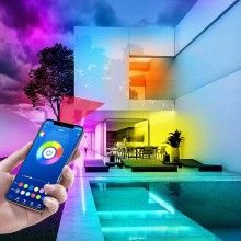 Kit Banda LED 2835 SIKS, Role Albe, Bluetooth, Control Din Telefon, Telecomanda Mica, 10 metri (2X5M), Grad Protectie IP65, S... Kit Banda LED 2835 SIKS, Role Albe, Bluetooth, Control Din Telefon, Telecomanda Mica, 10 metri (2X5M), Grad Protectie IP65, S...