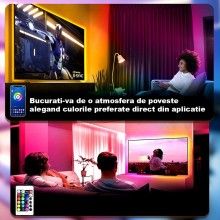 Kit Banda LED 2835 SIKS, Role Albe, Bluetooth, Control Din Telefon, Telecomanda Mica, 20 metri (4 x 5m), Grad Protectie IP65,...