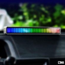 Lumini De Ritm LED RGB SIKS Cu Activare Sonora, Bara RGB Cu Functie VU Meter, W08, 32 Leduri, Baterie, Sincronizare Muzicala,...