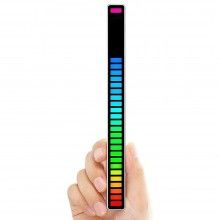 Lumini De Ritm LED RGB SIKS Cu Activare Sonora, Bara RGB Cu Functie VU Meter, W08, 32 Leduri, Baterie, Sincronizare Muzicala,... Lumini De Ritm LED RGB SIKS Cu Activare Sonora, Bara RGB Cu Functie VU Meter, W08, 32 Leduri, Baterie, Sincronizare Muzicala,...