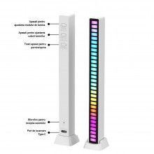Lumini De Ritm LED RGB SIKS Cu Activare Sonora, Bara RGB Cu Functie VU Meter, W08, 32 Leduri, Baterie, Sincronizare Muzicala,... Lumini De Ritm LED RGB SIKS Cu Activare Sonora, Bara RGB Cu Functie VU Meter, W08, 32 Leduri, Baterie, Sincronizare Muzicala,...