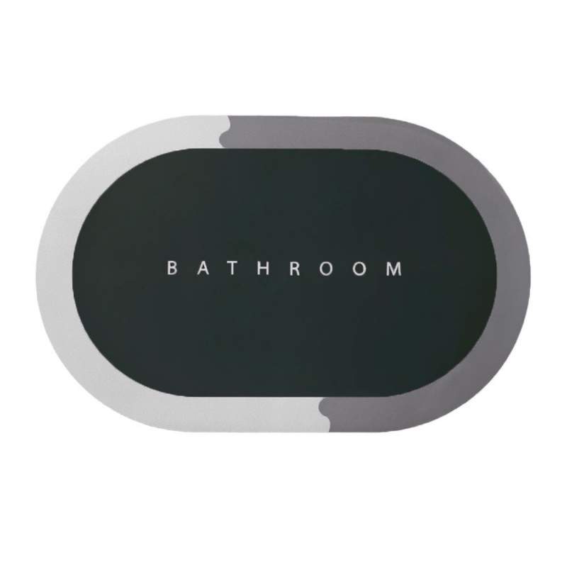 Covor de Baie Antiderapant SIKS, Model „Bathroom”,Oval, 57.5 x 40 cm, Verde / Gri Covor de Baie Antiderapant SIKS, Model „Bathroom”,Oval, 57.5 x 40 cm, Verde / Gri