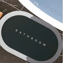 Covor de Baie Antiderapant SIKS, Model „Bathroom”,Oval, 57.5 x 40 cm, Verde / Gri Covor de Baie Antiderapant SIKS, Model „Bathroom”,Oval, 57.5 x 40 cm, Verde / Gri