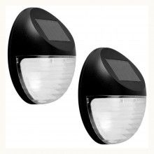 Set 2 Lampi Solare De Exterior SIKS, LED, Lumina Alb Rece, Acumulator 600 Mah, 11x11x4 cm, Alb