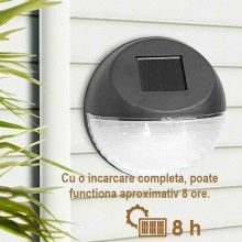 Set 2 Lampi Solare De Exterior SIKS, LED, Lumina Alb Rece, Acumulator 600 Mah, 11x11x4 cm, Alb Set 2 Lampi Solare De Exterior SIKS, LED, Lumina Alb Rece, Acumulator 600 Mah, 11x11x4 cm, Alb
