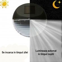 Set 2 Lampi Solare De Exterior SIKS, LED, Lumina Alb Rece, Acumulator 600 Mah, 11x11x4 cm, Alb Set 2 Lampi Solare De Exterior SIKS, LED, Lumina Alb Rece, Acumulator 600 Mah, 11x11x4 cm, Alb
