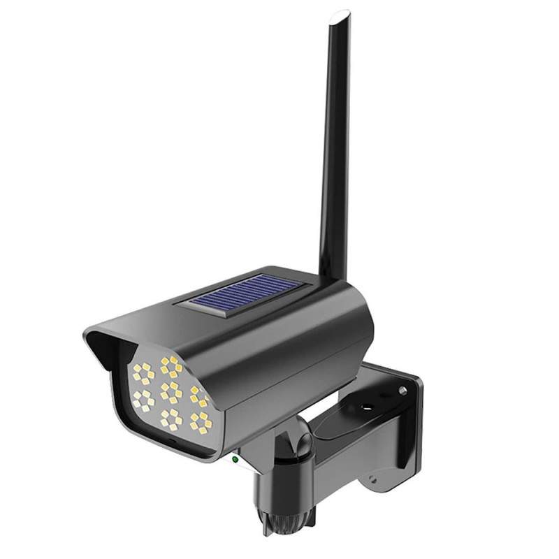 Camera Falsa SIKS Cu Panou Solar, Telecomanda Si Senzor De Miscare, 3 Moduri De Iluminare, Negru