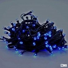 Instalatie De Craciun Liniara SIKS, 22 M, 320 LED -uri, Cu 8 jocuri de lumini, Pentru Exterior/Interior, Fir Negru, Albastru