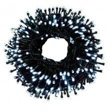 Instalatie De Craciun Liniara SIKS, 20 M, 300 LED-uri, Cu 8 jocuri de lumini, Pentru Exterior/Interior, Fir Negru, Alb Rece