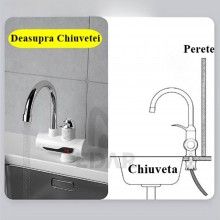 Robinet electric instant EDAR, Montare pe Chiuveta, Incalzire Rapida a Apei, Afisaj LCD al Temperaturii, Rotatie 360 Grade, Alb Robinet electric instant EDAR, Montare pe Chiuveta, Incalzire Rapida a Apei, Afisaj LCD al Temperaturii, Rotatie 360 Grade, Alb