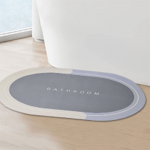 Set 3 x Covor De Baie EDAR, Cu Mesaj "Bathroom", Absorbant, Antiderapant, Material Moale, Curatoare Usoara, 80 x 47.5 cm, Alb...