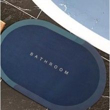 Covor De Baie EDAR, Cu Mesaj "Bathroom", Absorbant, Antiderapant, Material Moale, Curatoare Usoara, 57.5 x 40 cm, Bleumarin/A... Covor De Baie EDAR, Cu Mesaj "Bathroom", Absorbant, Antiderapant, Material Moale, Curatoare Usoara, 57.5 x 40 cm, Bleumarin/A...