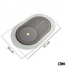 Covor de Baie Antiderapant SIKS, Model „Love Home”, Oval, 57 x 39 cm, Gri