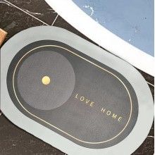 Covor de Baie Antiderapant SIKS, Model „Love Home”, Oval, 57 x 39 cm, Gri Covor de Baie Antiderapant SIKS, Model „Love Home”, Oval, 57 x 39 cm, Gri