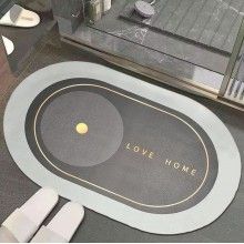 Covor de Baie Antiderapant SIKS, Model „Love Home”, Oval, 57 x 39 cm, Gri Covor de Baie Antiderapant SIKS, Model „Love Home”, Oval, 57 x 39 cm, Gri