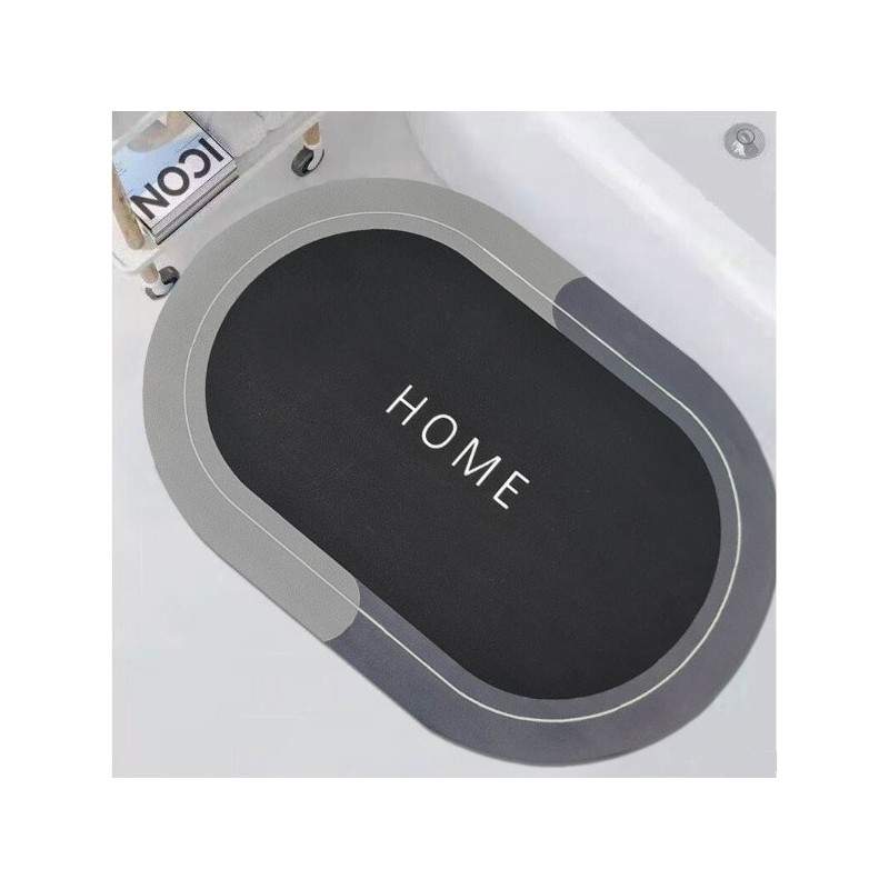 Covor De Baie EDAR, Cu Mesaj "Home", Absorbant, Antiderapant, Material Moale, Curatoare Usoara, 57.5 x 40 cm Negru/Gri Covor De Baie EDAR, Cu Mesaj "Home", Absorbant, Antiderapant, Material Moale, Curatoare Usoara, 57.5 x 40 cm Negru/Gri