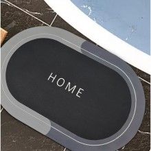 Covor De Baie EDAR, Cu Mesaj "Home", Absorbant, Antiderapant, Material Moale, Curatoare Usoara, 57.5 x 40 cm Negru/Gri Covor De Baie EDAR, Cu Mesaj "Home", Absorbant, Antiderapant, Material Moale, Curatoare Usoara, 57.5 x 40 cm Negru/Gri