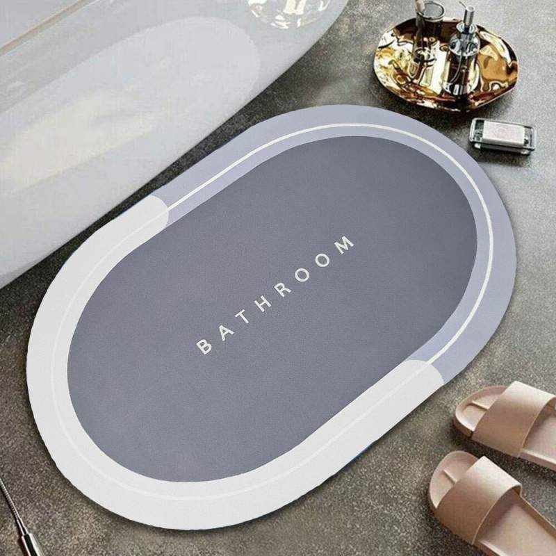 Covor De Baie EDAR, Cu Mesaj "Bathroom", Absorbant, Antiderapant, Material Moale, Curatoare Usoara, 57.5 x 40 cm, Gri Covor De Baie EDAR, Cu Mesaj "Bathroom", Absorbant, Antiderapant, Material Moale, Curatoare Usoara, 57.5 x 40 cm, Gri