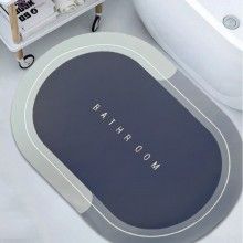Covor De Baie EDAR, Cu Mesaj "Bathroom", Absorbant, Antiderapant, Material Moale, Curatoare Usoara, 86 x 57 cm, Albastru Covor De Baie EDAR, Cu Mesaj "Bathroom", Absorbant, Antiderapant, Material Moale, Curatoare Usoara, 86 x 57 cm, Albastru