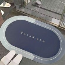 Covor De Baie EDAR, Cu Mesaj "Bathroom", Absorbant, Antiderapant, Material Moale, Curatoare Usoara, 86 x 57 cm, Albastru Covor De Baie EDAR, Cu Mesaj "Bathroom", Absorbant, Antiderapant, Material Moale, Curatoare Usoara, 86 x 57 cm, Albastru