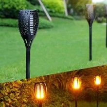 Lampa Solara LED EDAR, Model Torta, Pentru Curte/Gradina, Efect Flacara, Eficienta, IP65, 32 X 12.1 X 12.1 cm