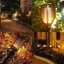 Lampa Solara LED EDAR, Model Torta, Pentru Curte/Gradina, Efect Flacara, Eficienta, IP65, 21.5 X 21.5 X 12.5 cm