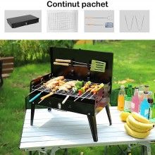 Gratar De Gradina Pentru Carbuni SIKS, Din Metal, Portabil, Ustensile Incluse, Picioare Pliabile, 44 X 27 X 22 Cm, Negru Gratar De Gradina Pentru Carbuni SIKS, Din Metal, Portabil, Ustensile Incluse, Picioare Pliabile, 44 X 27 X 22 Cm, Negru