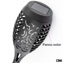 Lampa Solara SIKS Pentru Gradina, Torta Cu Efect De Flacara, 41 cm, Negru